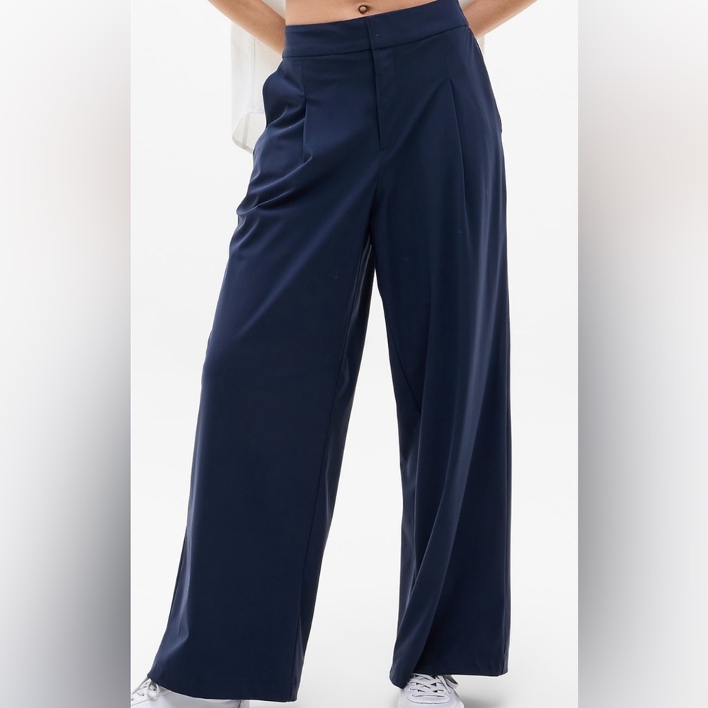 Athleta Navy Wide-Leg Pants